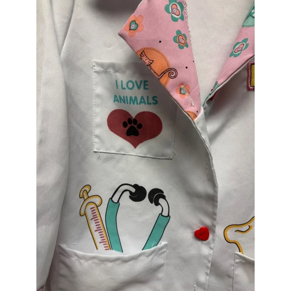 Dress Up America Veterinarian Cosplay For Girls - Vet Lab Coat Sz Med 8-10